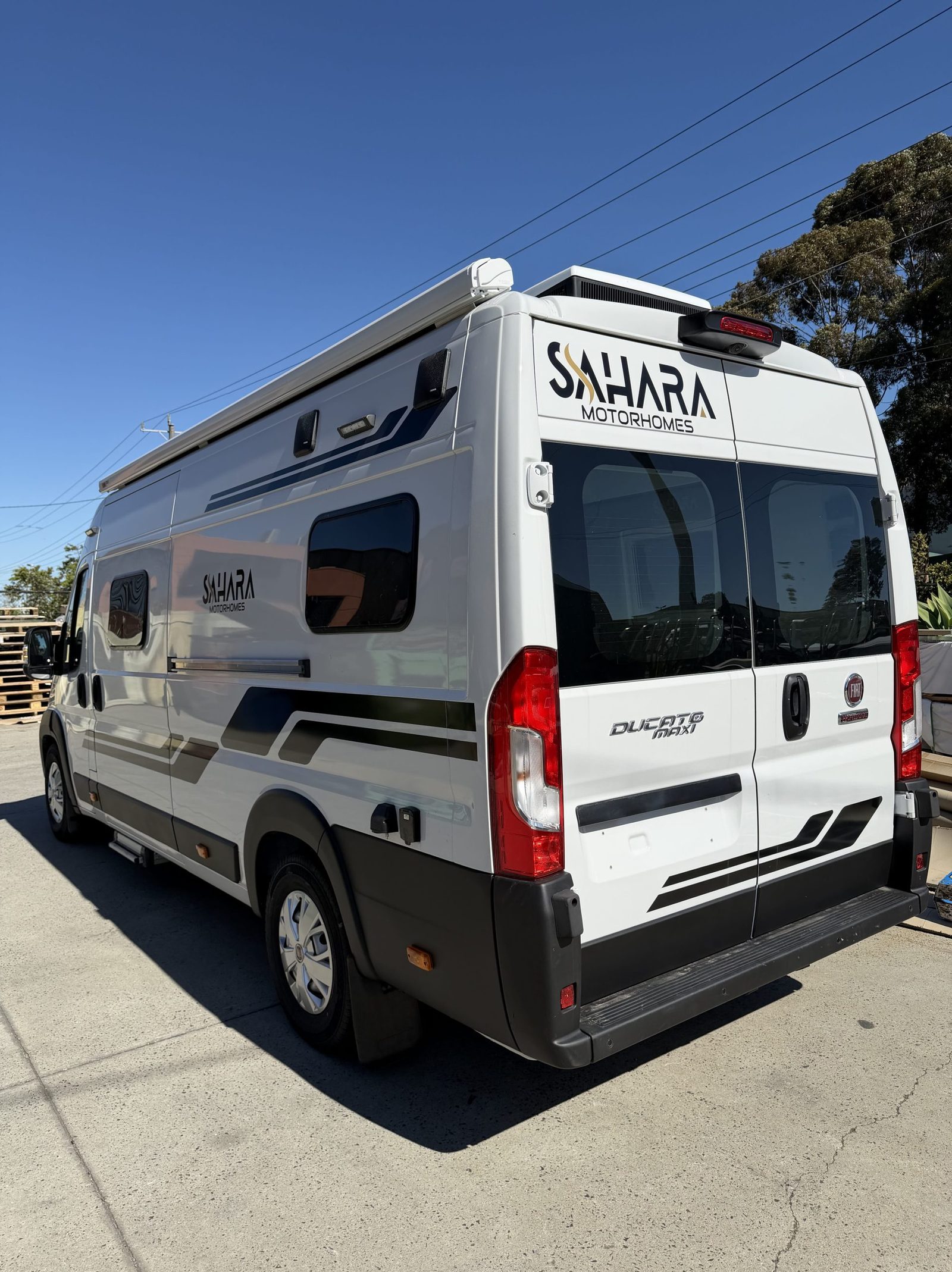 Full interior view of a finished Sahara custom van build